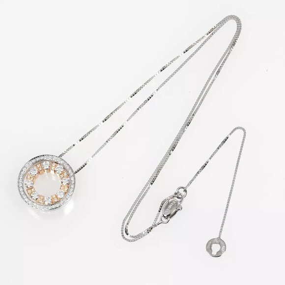 Damiani Belle Epoque Round S Necklace 0.8" model K18 white gold/K18 Pink G... - Picture 6 of 10